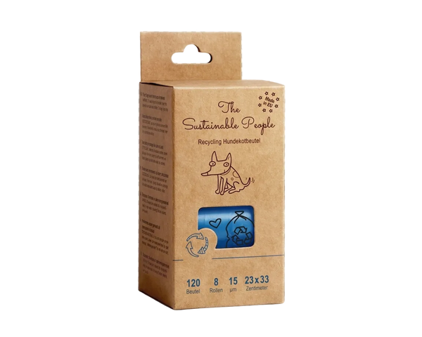 Sacs à déjections compostables certifiés — 120 sacs (8 rouleaux)