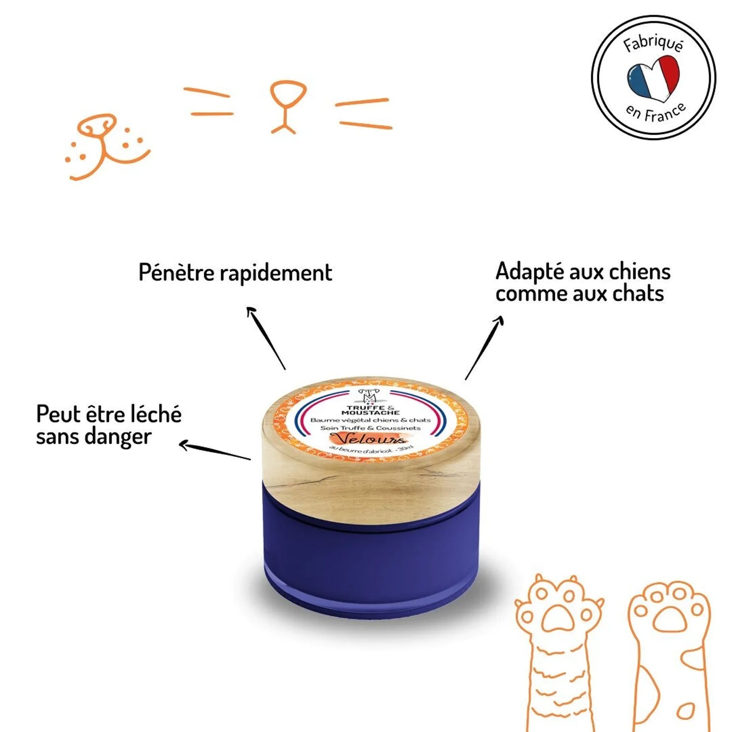 🌿 Velours – Baume Naturel Truffe & Coussinets pour Chien et Chat