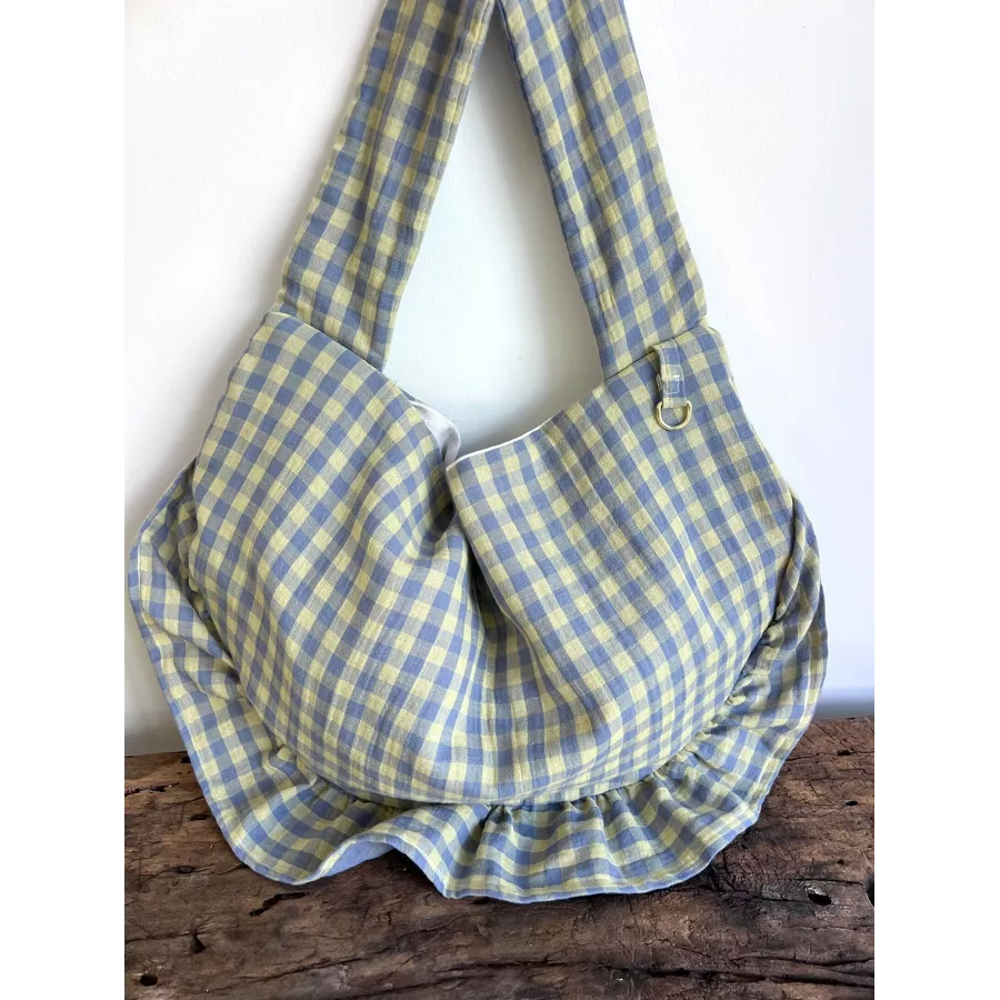 Sac de transport chien fait main — Bandoulière, 100% coton, Made in France · jusqu’à 15 kg