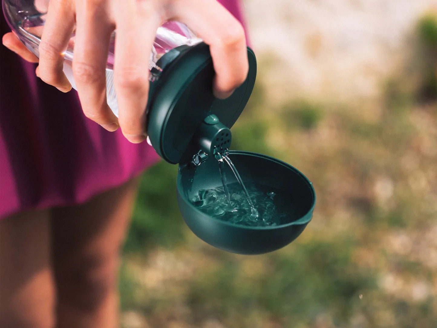 Gourde nomade pour chien avec bol intégré — Balade & voyage, Made in France · 550 ml