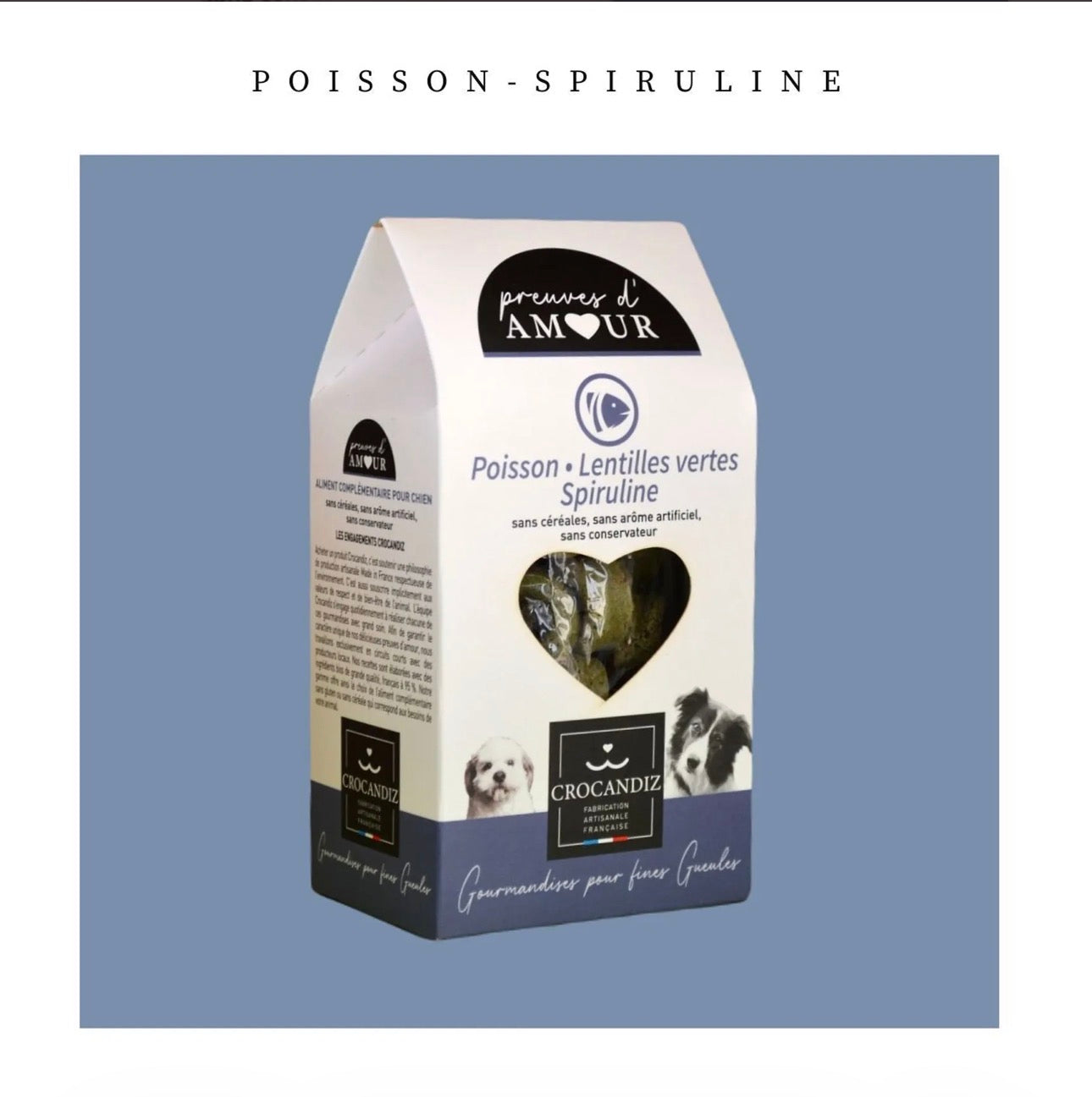 Biscuits naturels pour chien — Poisson - Lieu noir, Lentilles vertes & Spiruline