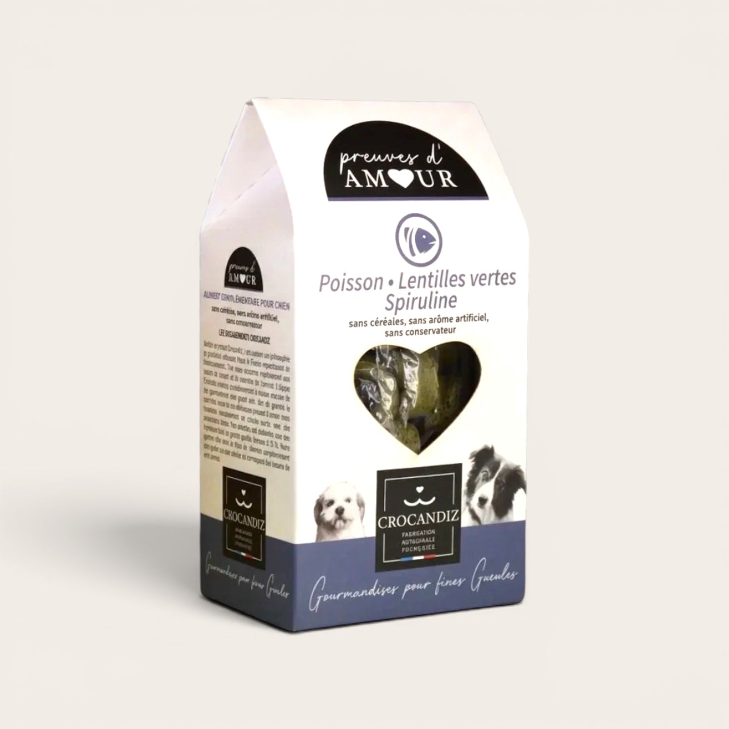 Friandises naturelles pour chien au poisson — Lieu noir, lentilles & spiruline, sans céréales · 100 g