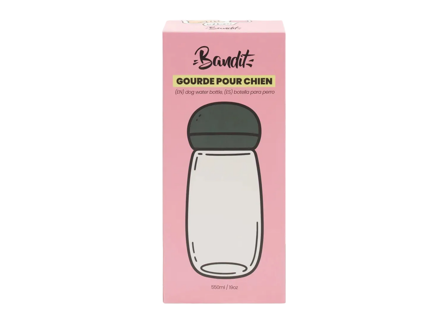 Gourde nomade pour chien avec bol intégré — Balade & voyage, Made in France · 550 ml