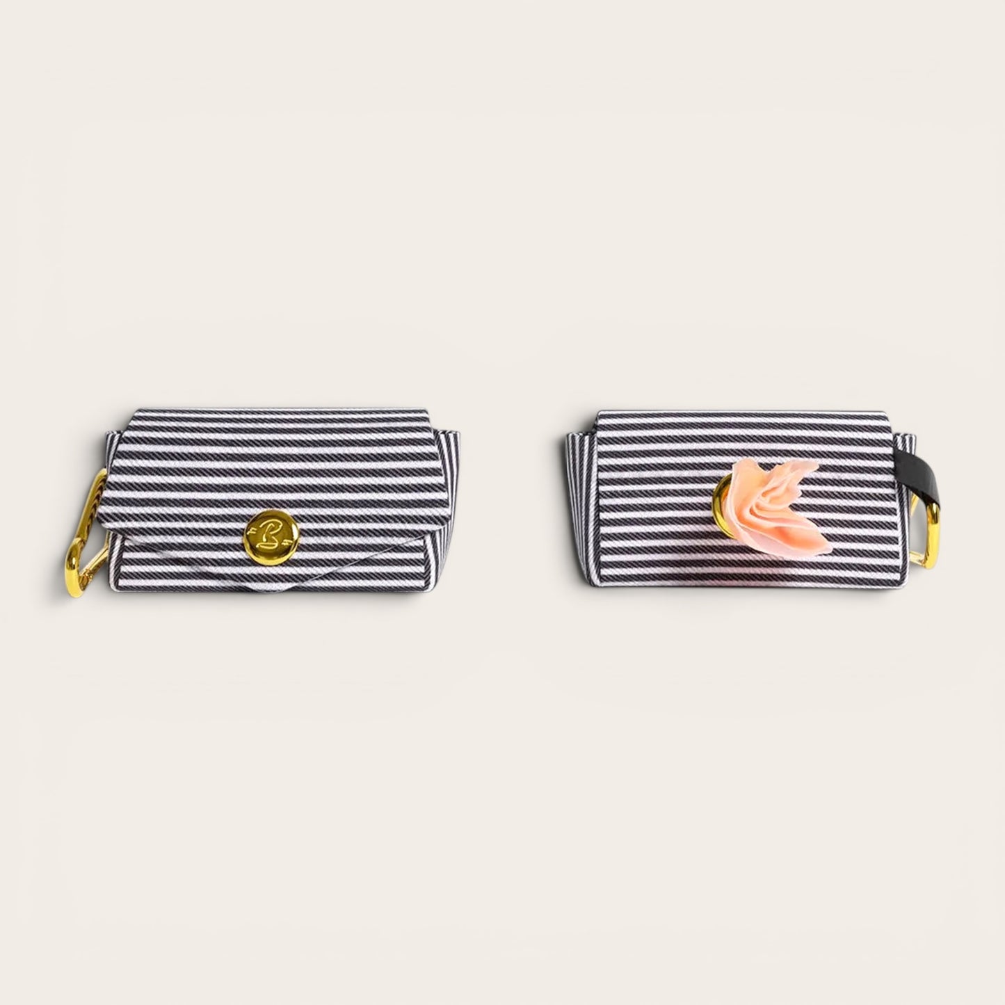 Distributeur de sacs à crottes pour chien Made in France — Pochette rayée Bandit