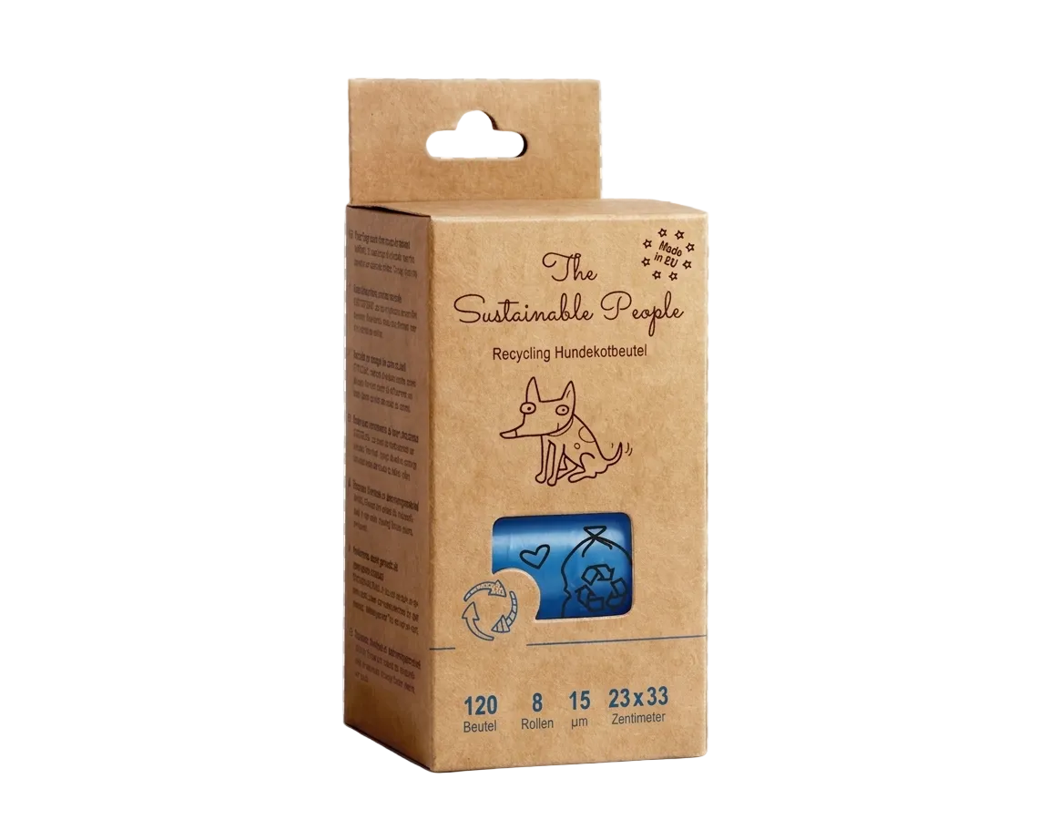 Sacs à crottes compostables pour chien — Certifiés OK Compost HOME, 120 sacs (8 rouleaux)