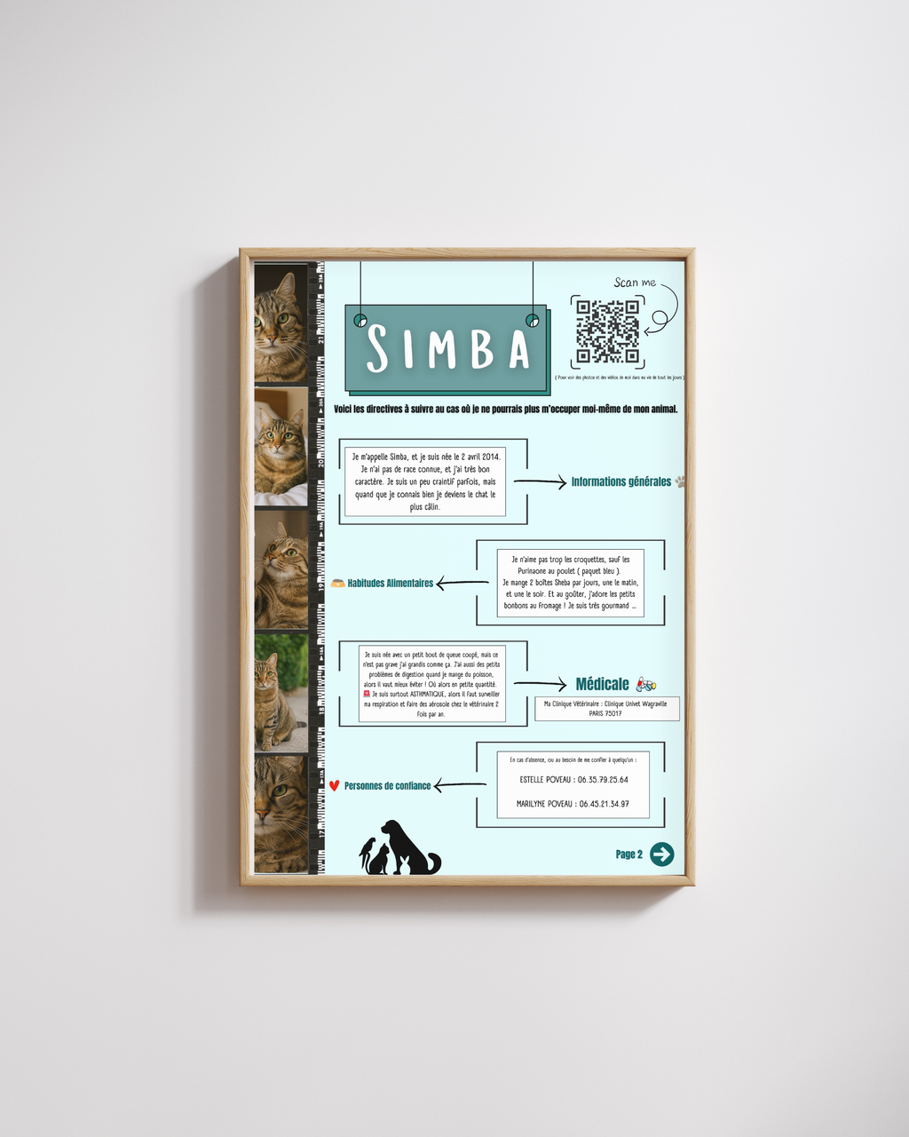 Cadre directives animaux personnalisé – Yougi Market