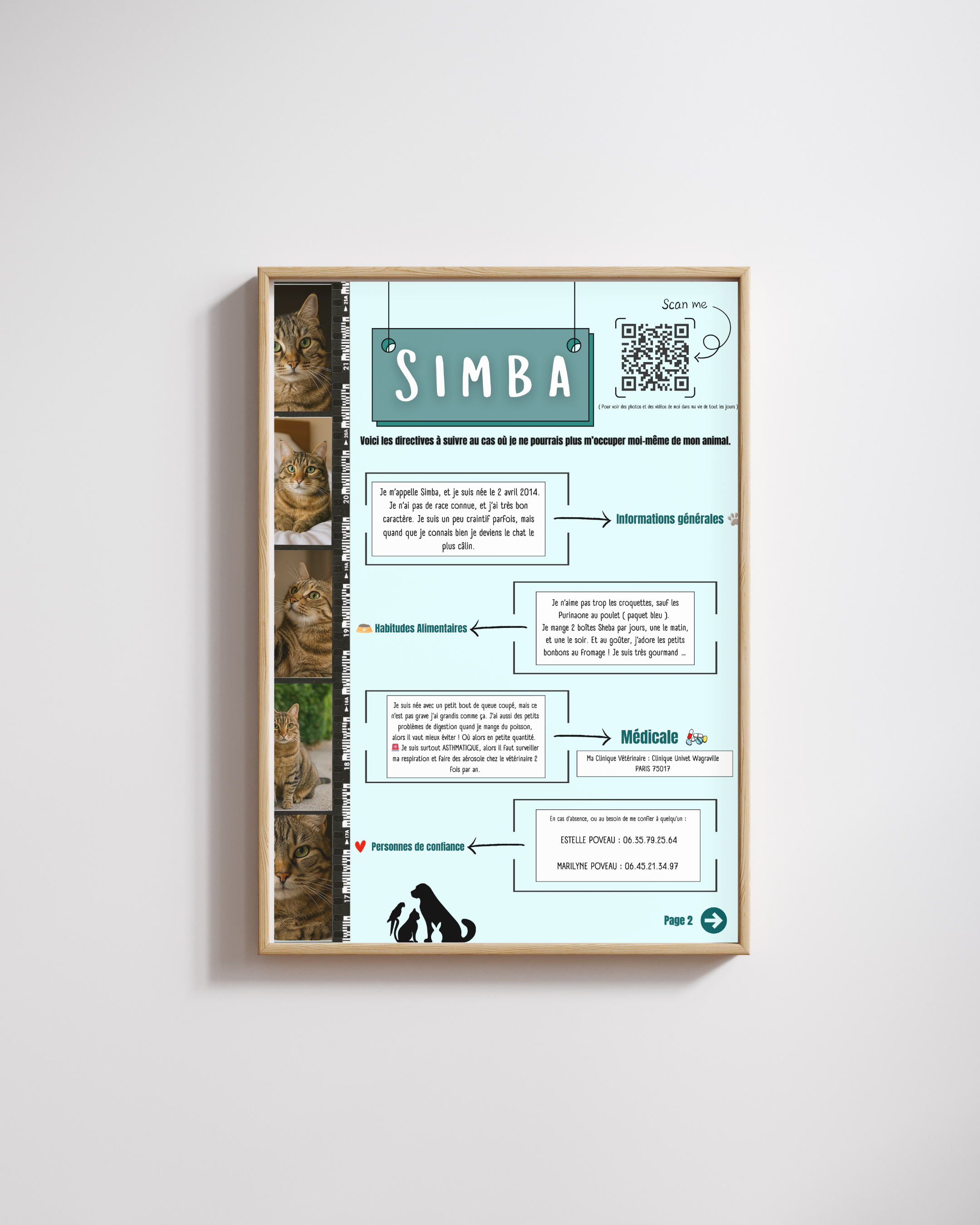 Cadre directives animaux personnalisé – Yougi Market