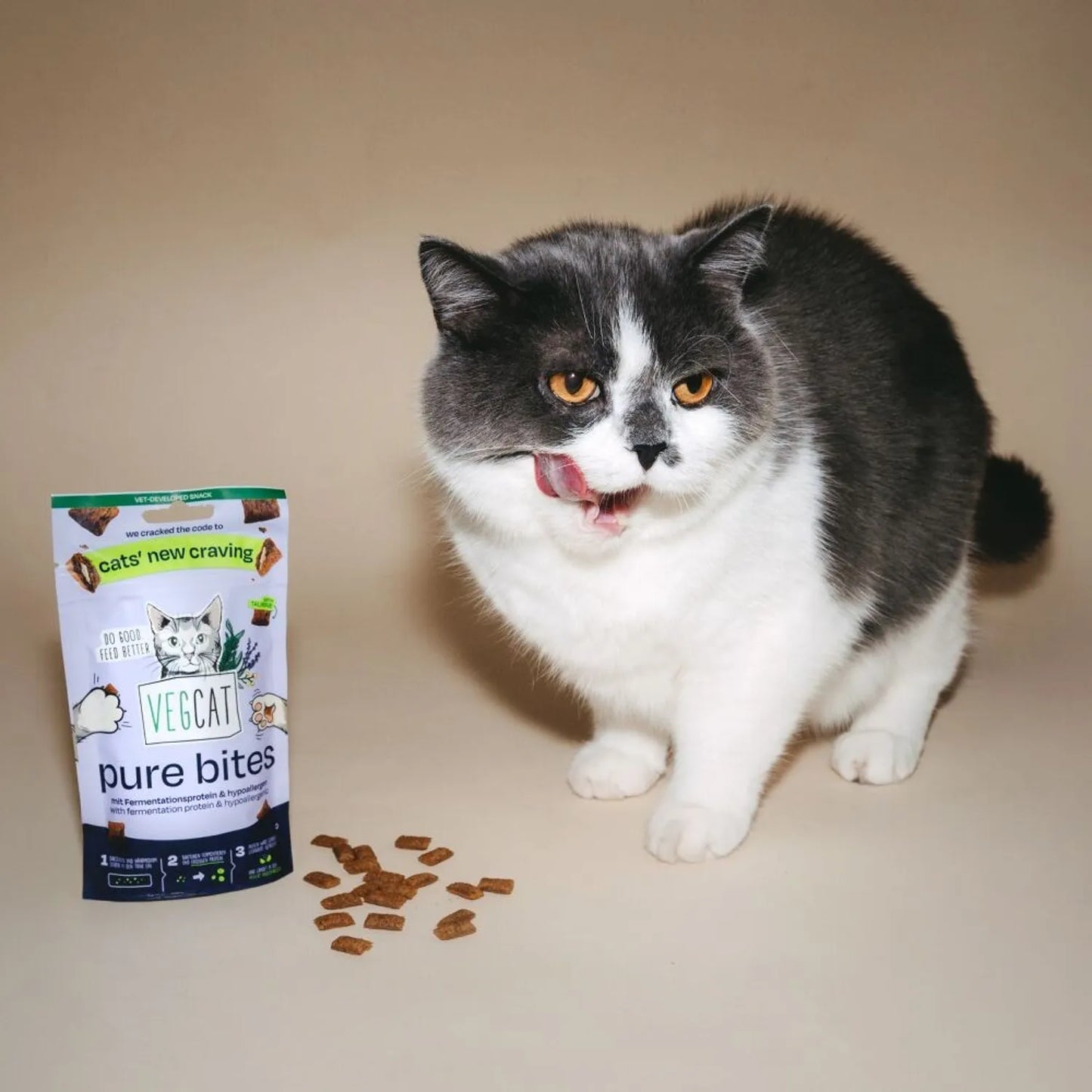 Friandises hypoallergéniques pour chat — Bouchées croustillantes, protéines innovantes & taurine · 60 g