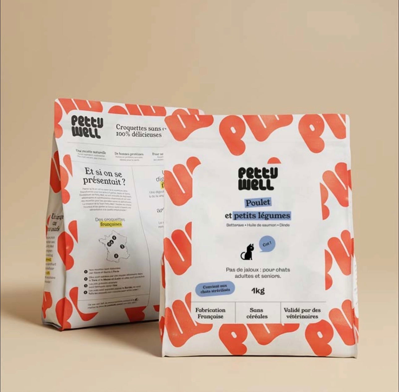 Croquettes Chat sans céréales — MadeinFrance Poulet & Dinde · 1 kg