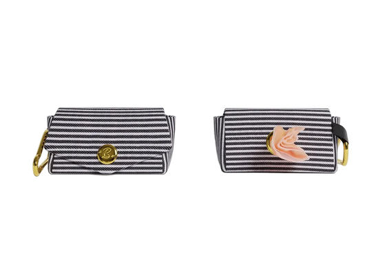 Pochette à sacs à crottes - Motif rayé madeinFrance