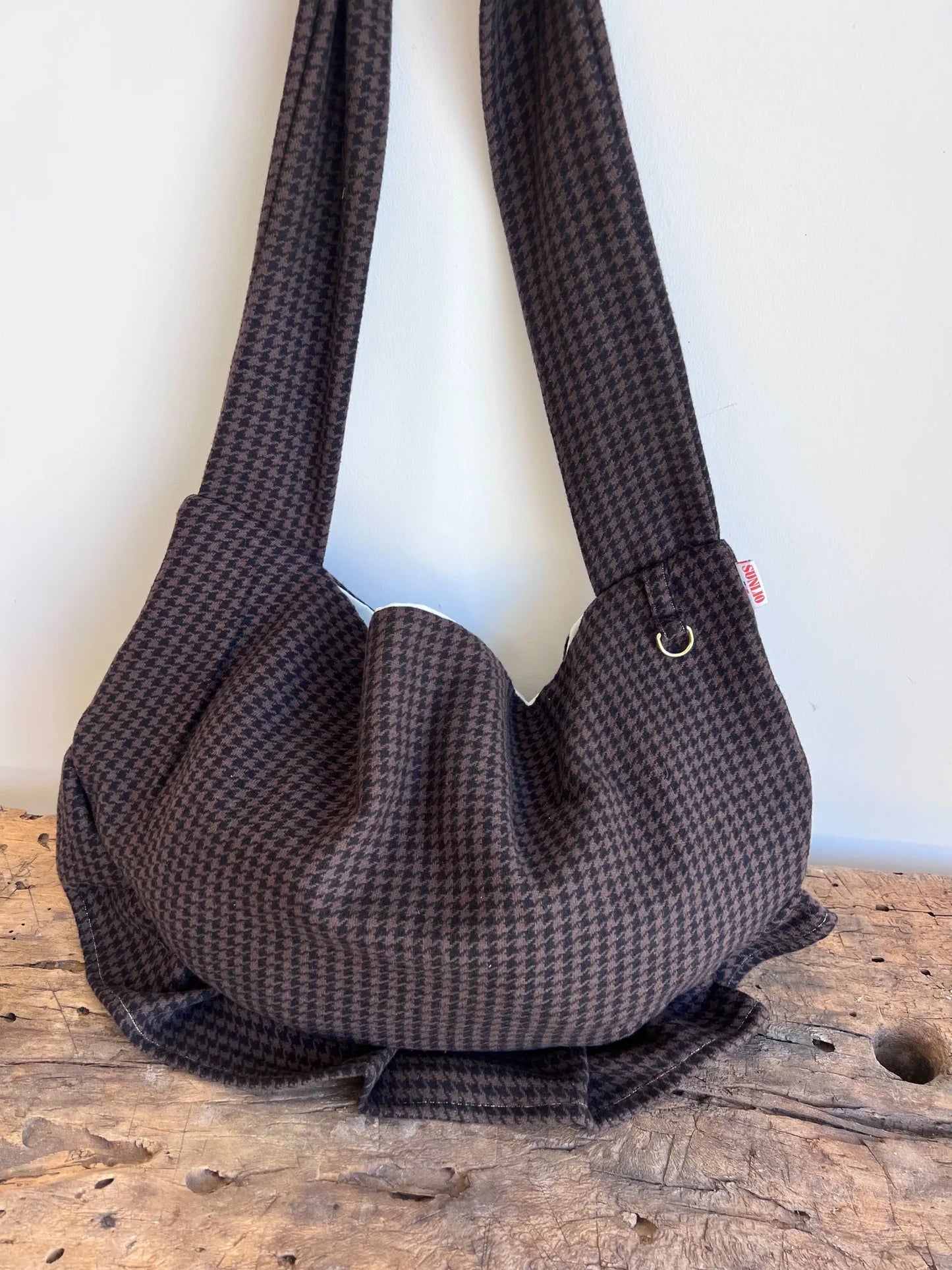 Sac de transport chien fait main — Bandoulière, 100% coton, Made in France · jusqu’à 15 kg