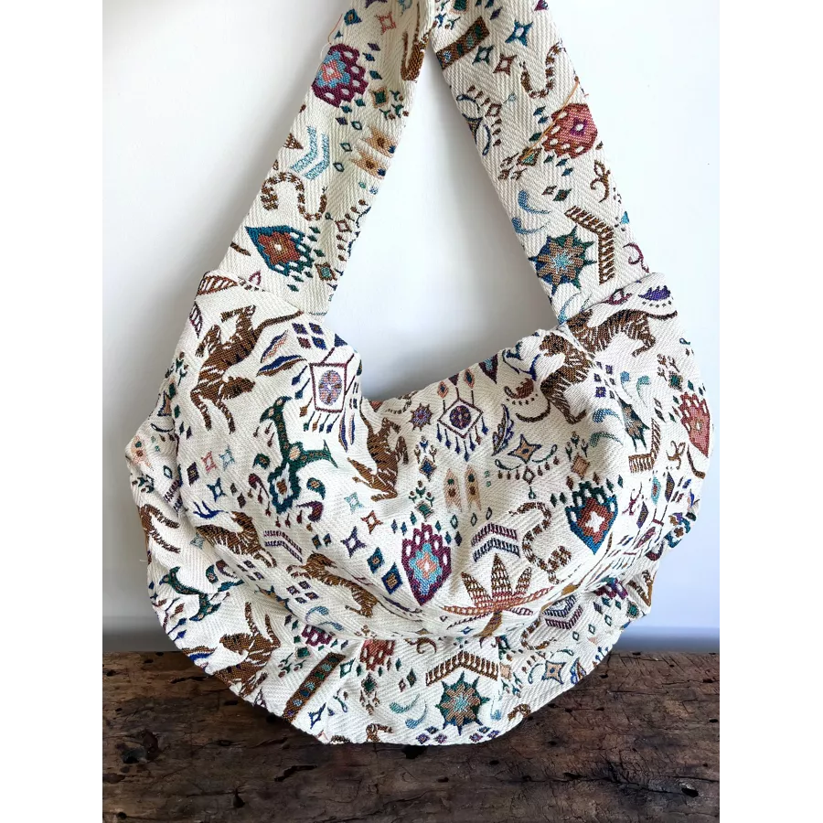 Sac de transport chien fait main — Bandoulière, 100% coton, Made in France · jusqu’à 15 kg